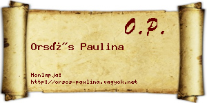 Orsós Paulina névjegykártya