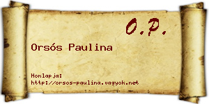 Orsós Paulina névjegykártya