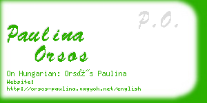 paulina orsos business card